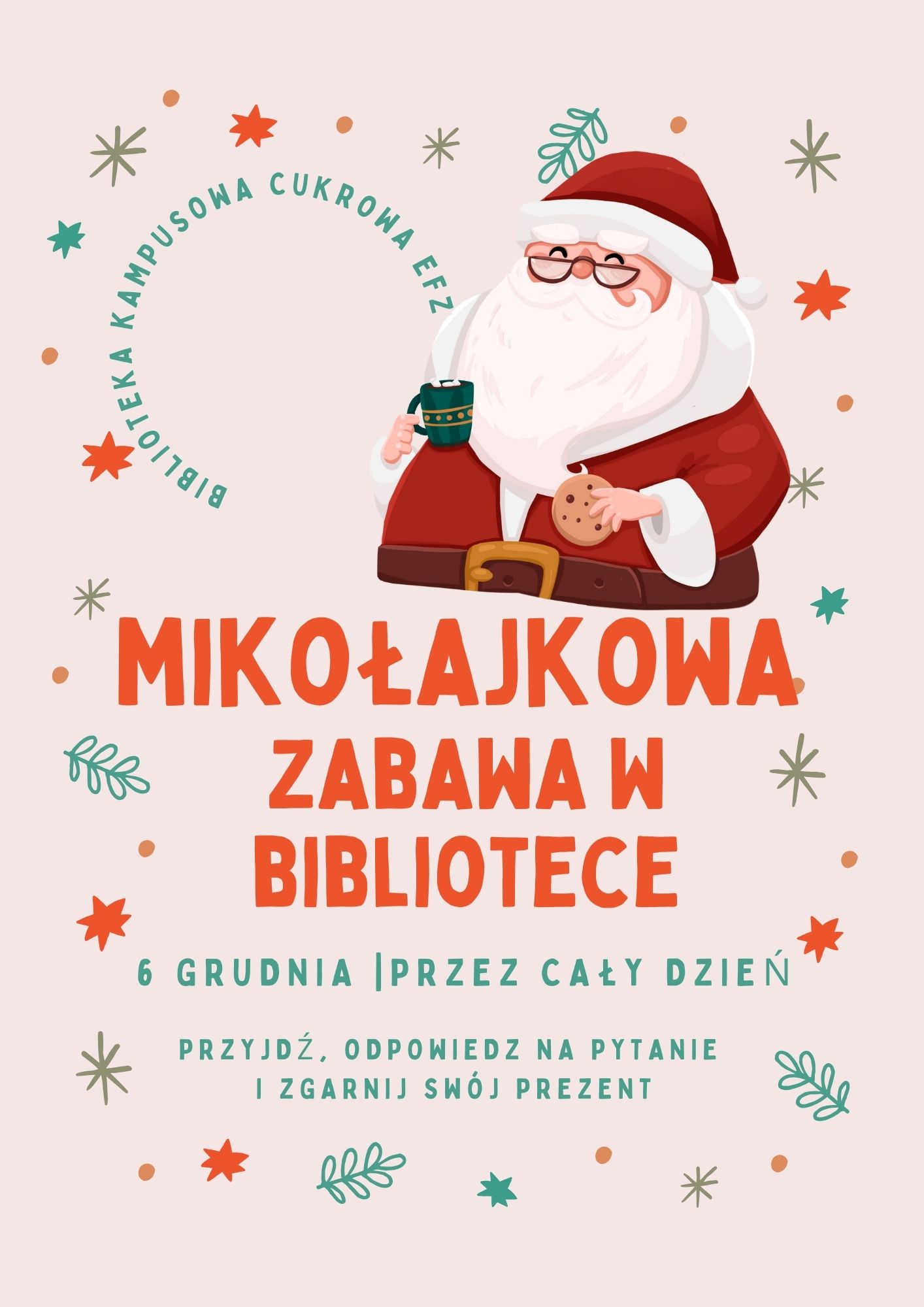 🎅📚 Mikołajkowa zabawa w Bibliotece Kampusowej Cukrowa EFZ! 🎁✨